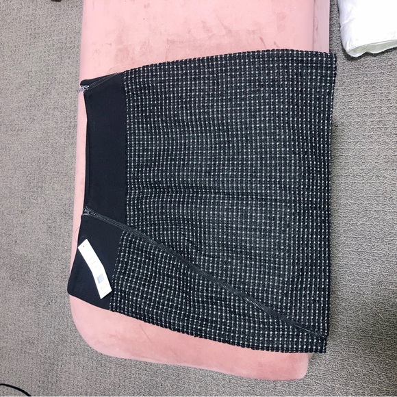 Theory Gretchyn Perennial Black Gray Zipper Wool Blend Mini Skirt size 2 NWT - Picture 5 of 8